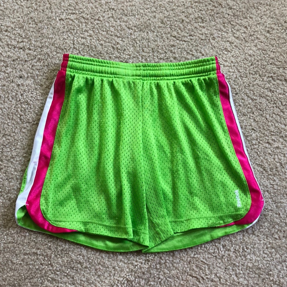 Reebok girls  active mesh shorts - girls Youth Medium - green link and white